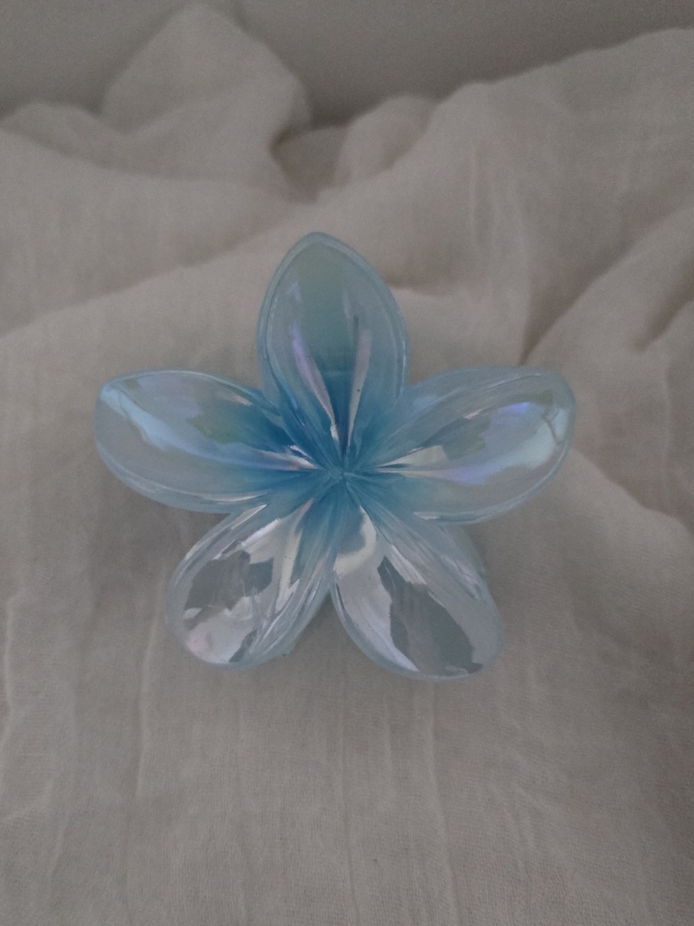 Iridescent Plumeria Flower Hair Claw Clip